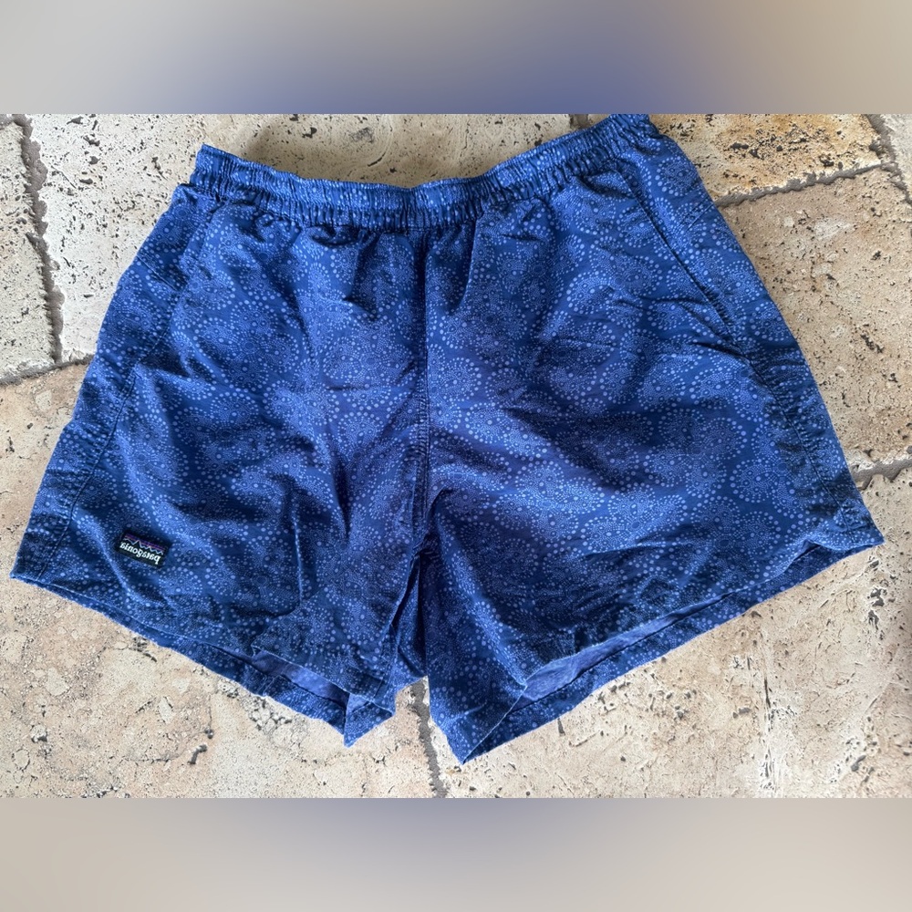 Patagonia Blue Athletic Shorts Lightweight Elastic Waist-lots of life left.